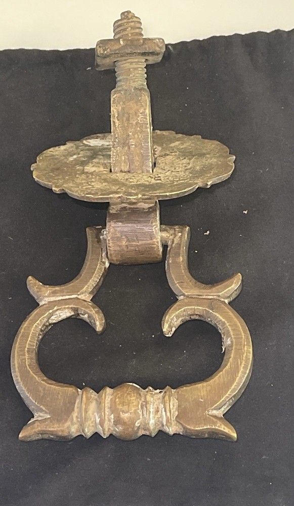 VTG HAND CRAFTED SOLID BRASS ROCOCO STYLE DOOR KNOCKER 3.25