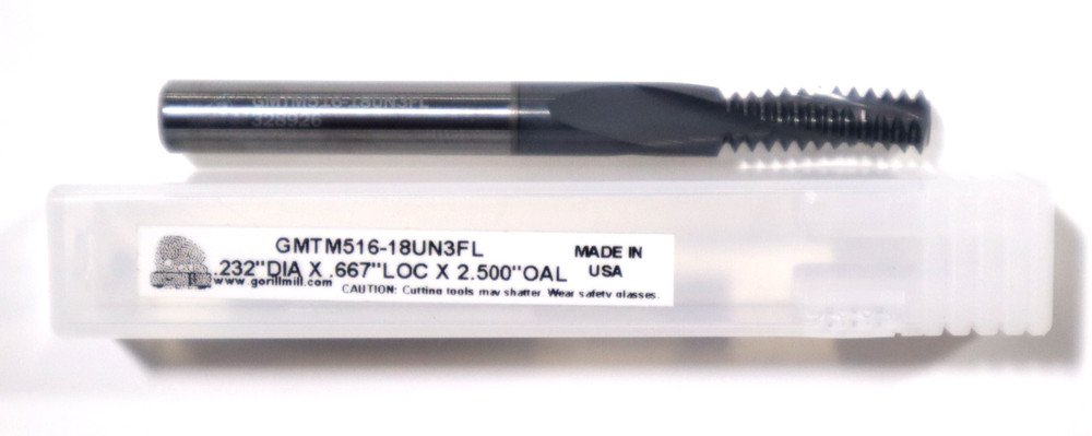 GORILLA MILL, 5/16-18 THREAD Pkg, F DRILL,1/2" CHAMFER MILL, 5/16 THREAD MILL
