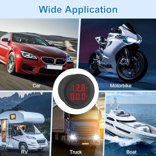 2PCS DC 5V-100V Digital Amp Voltage Meter, 0.03-10A LED Display Voltage