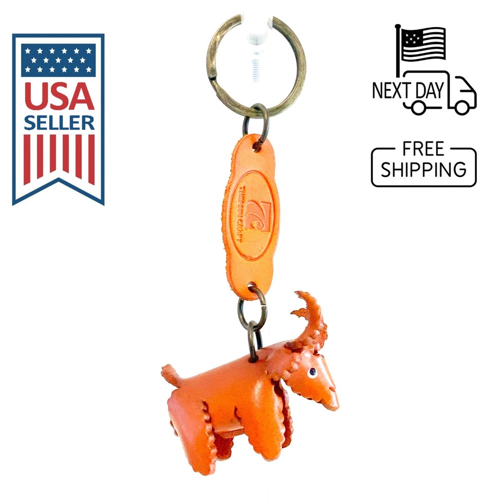 Jacob sheep Handmade Leather Keyring