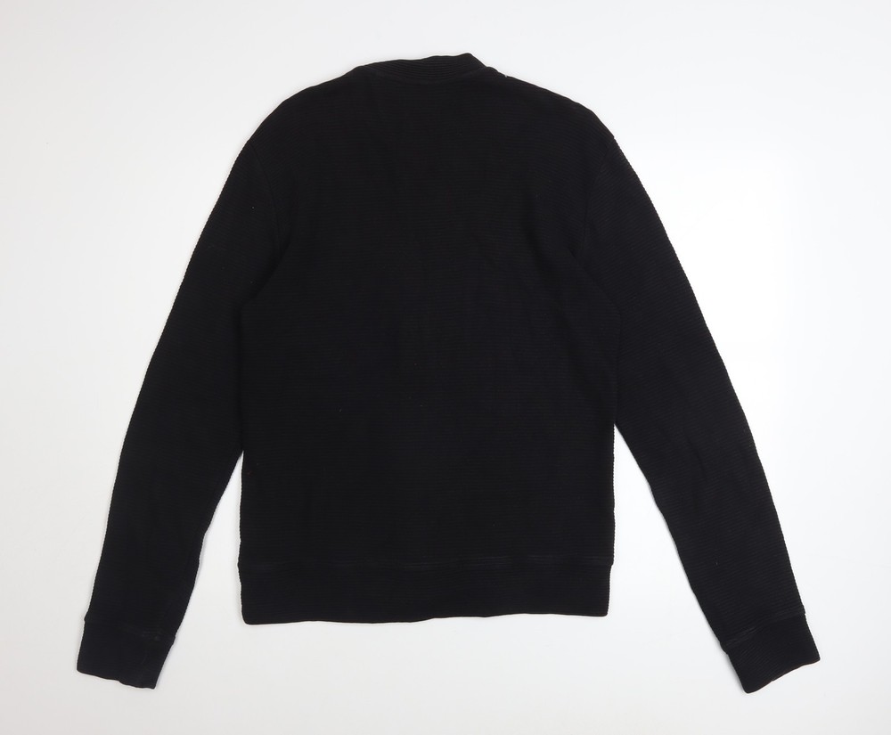 Next Men's Black Medium Basic Jacket 100% Cotton Zip Up Casual Bomber
