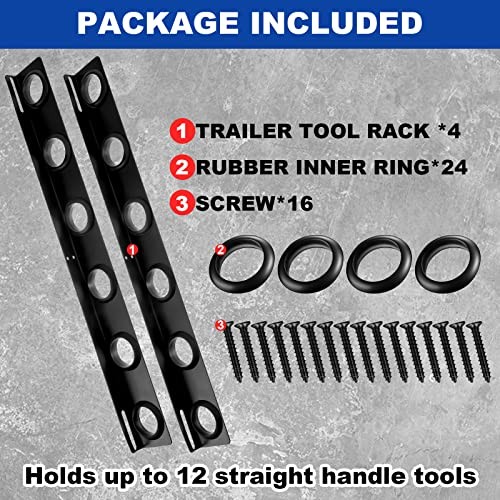 Sets 6-Tool Landscape Trailer Rack for Lawn Equipment 6 Hole Hand Tool 2
