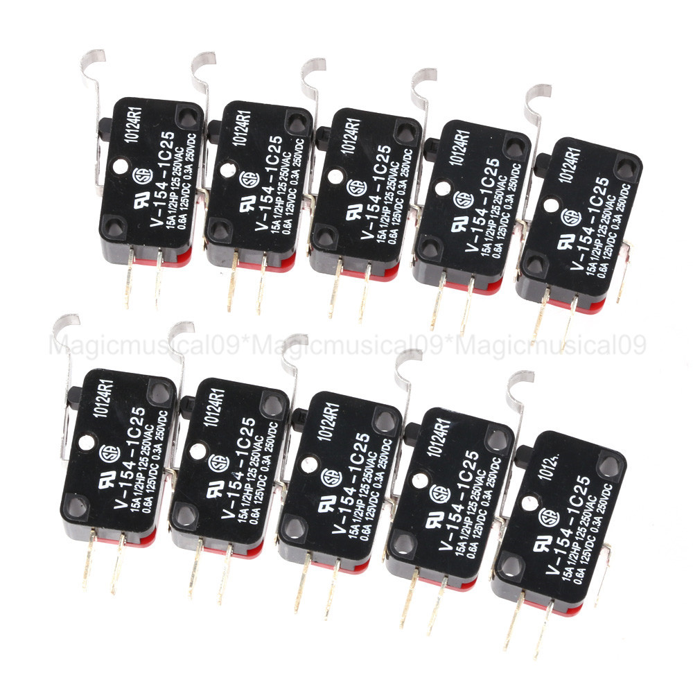 10pcs V-154-1C25 Long Hinge Roller Lever AC DC Micro Switch