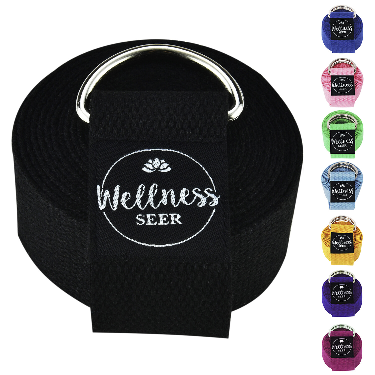 Yoga Stretch Strap Adjustable D-Ring Buckle Belt Gym Waist Leg Fitness Cotton