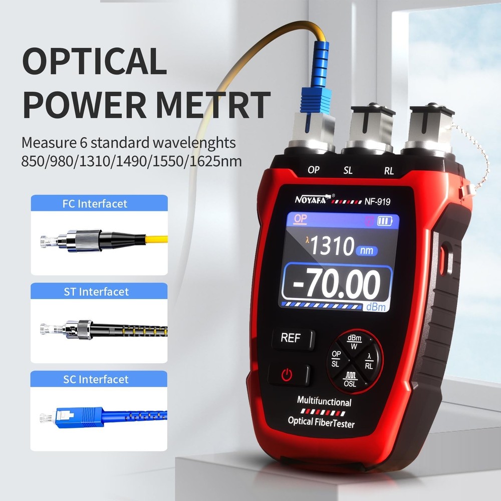 3in1 Fiber Optic Optical Power Meter Light Source Visual Fault Finder Device