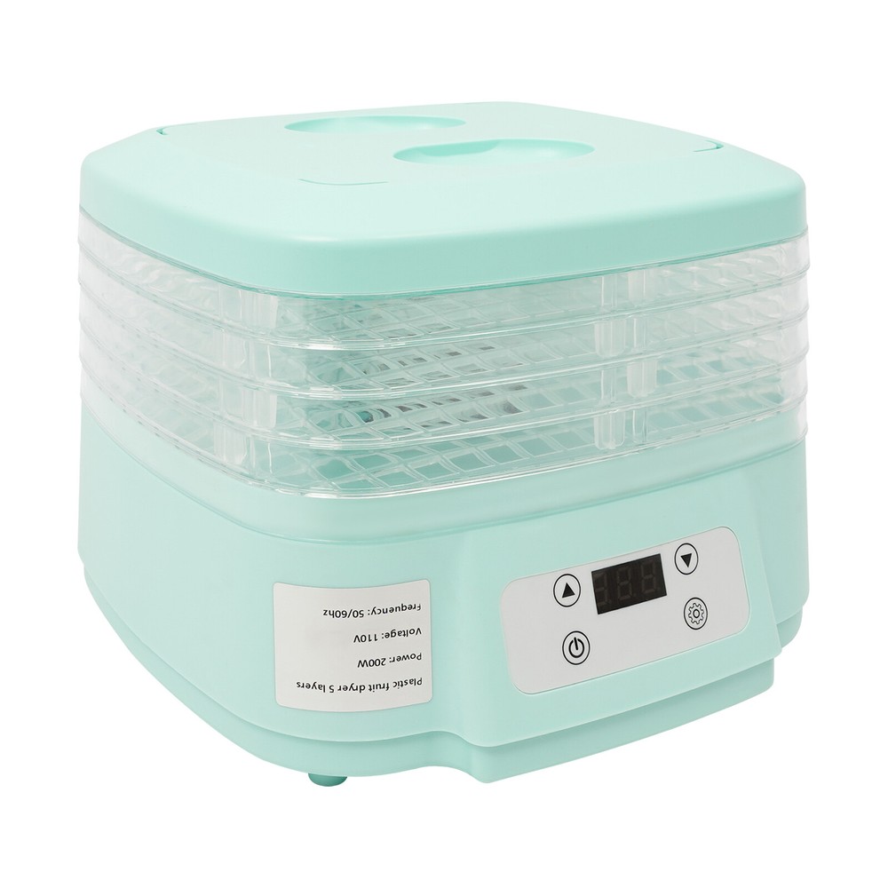 5 Trays Food Dehydrator Machine 200W Adjustable Timer Fruit Drying Machine