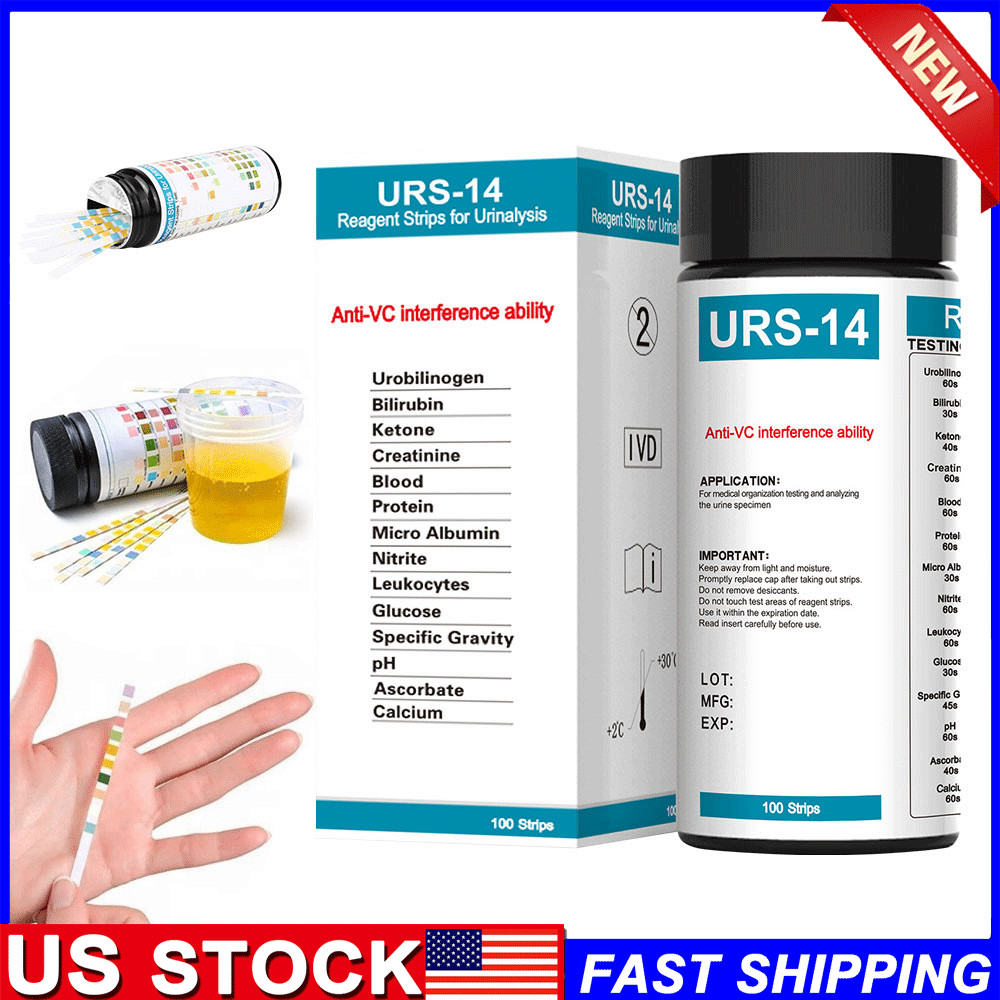 Convenient 100 Strips/Box Accurate  Urinalysis 14Parameter Urine PH Test Strips