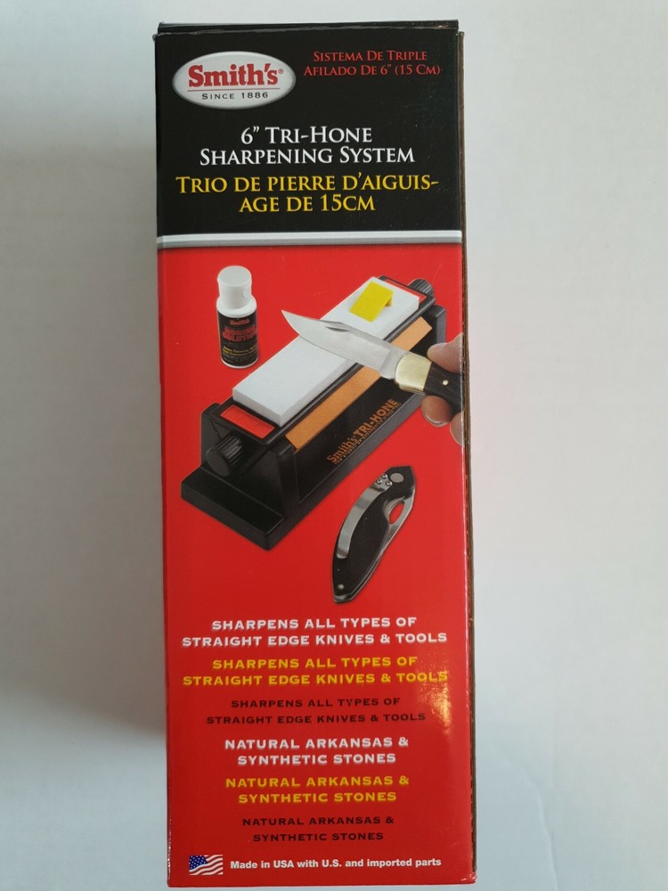 Smith's 6"Tri-Hone Sharpening System Medium-Fine-Coarse, sharpens all types .