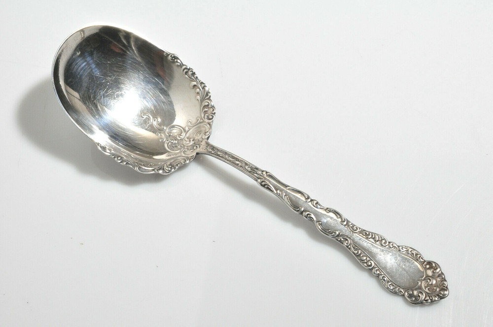 ANTIQUE SIMEON GEORGE ROGERS  SILVERPLATE SERVING SPOON- 8.5"