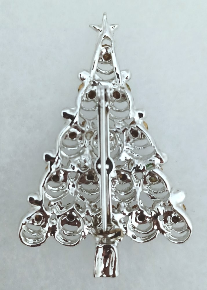 Silver Tone Christmas Tree Pin