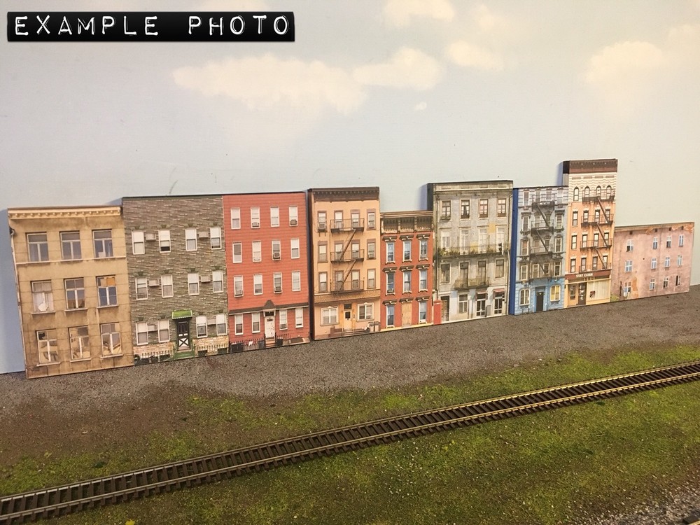 HO Scale Apartment #2 Combo W/LEDs! - Building Flat / Front 3D Background