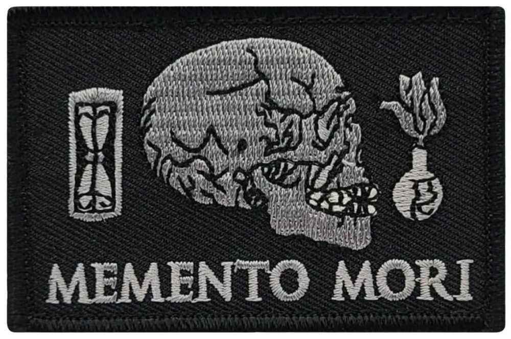 Memento Mori Embroidered Morale Patch | 2PC HOOK BACKING 3"x2"