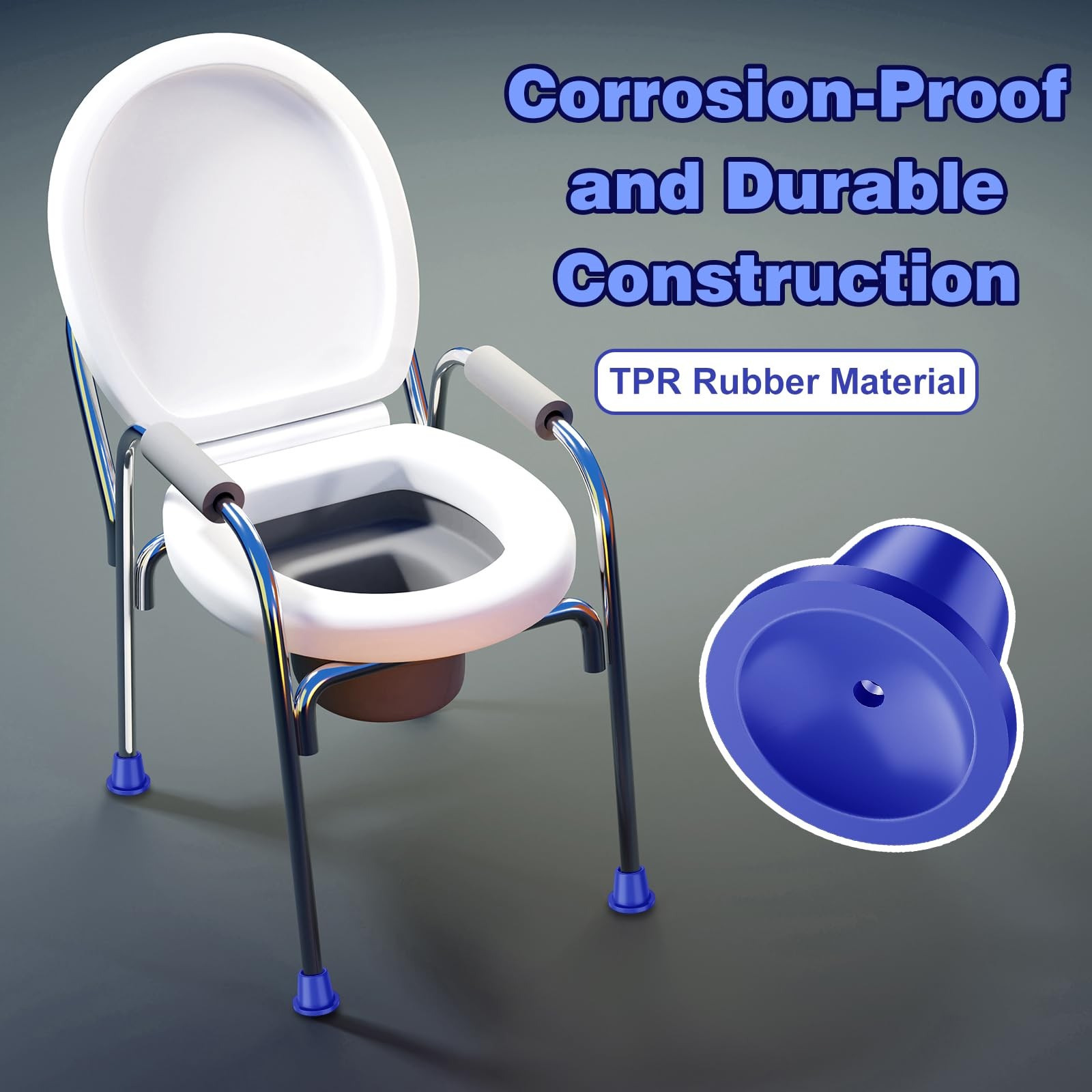 Replacement Feet for Shower Chair Bath Seat, Rubber Tips 4-Pack