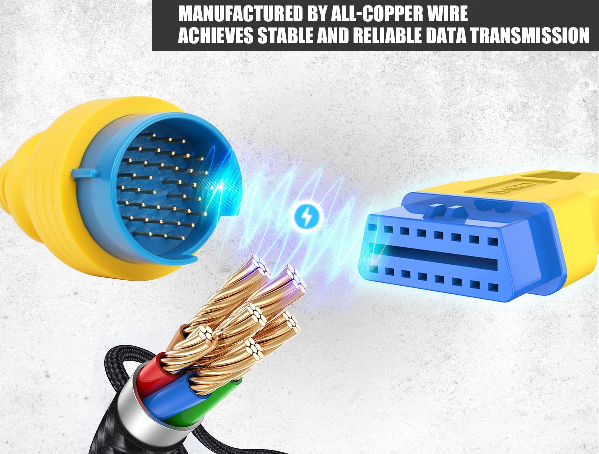 OBD2 38 to 16 Pin Adaptor Diagnostic Lead Scanner Cable Fit For Mercedes Benz