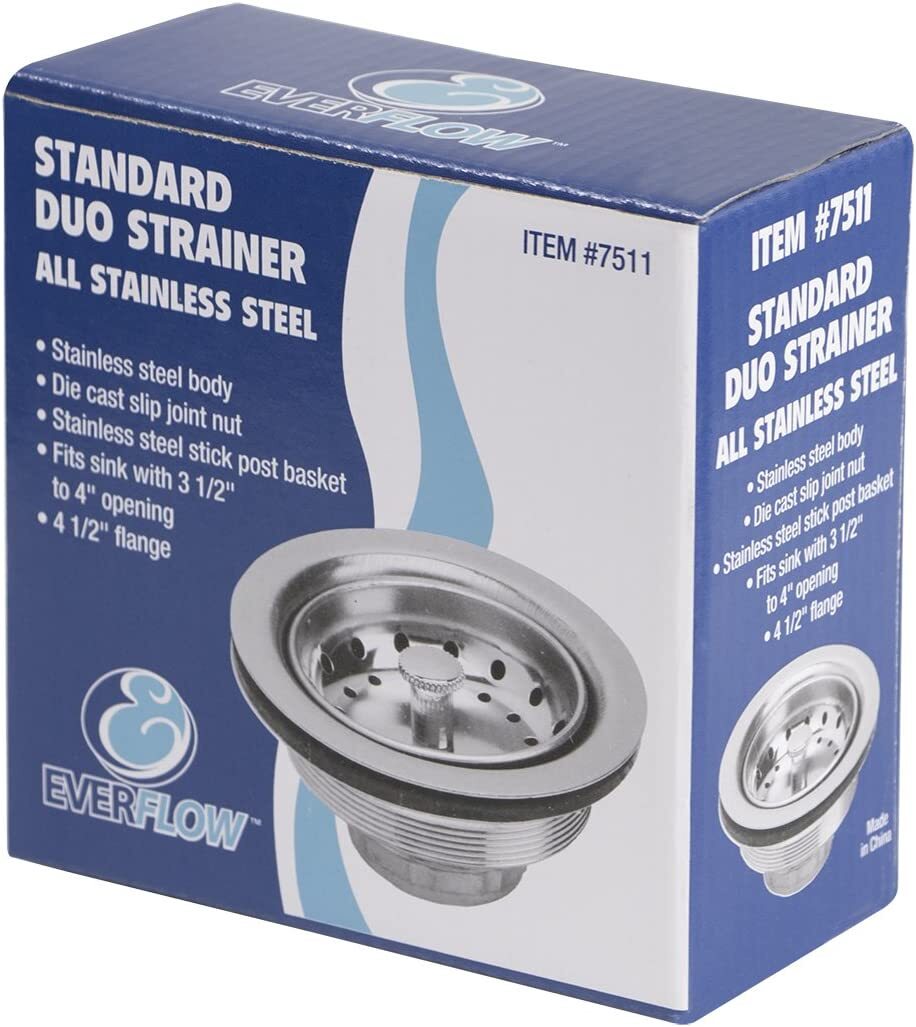 Kitchen Sink (3-1/2 Inch) Stainless Steel Drain Assembly With Strainer Basket