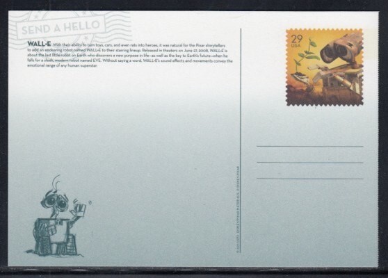 UNITED STATES Wall-E POSTAL CARD