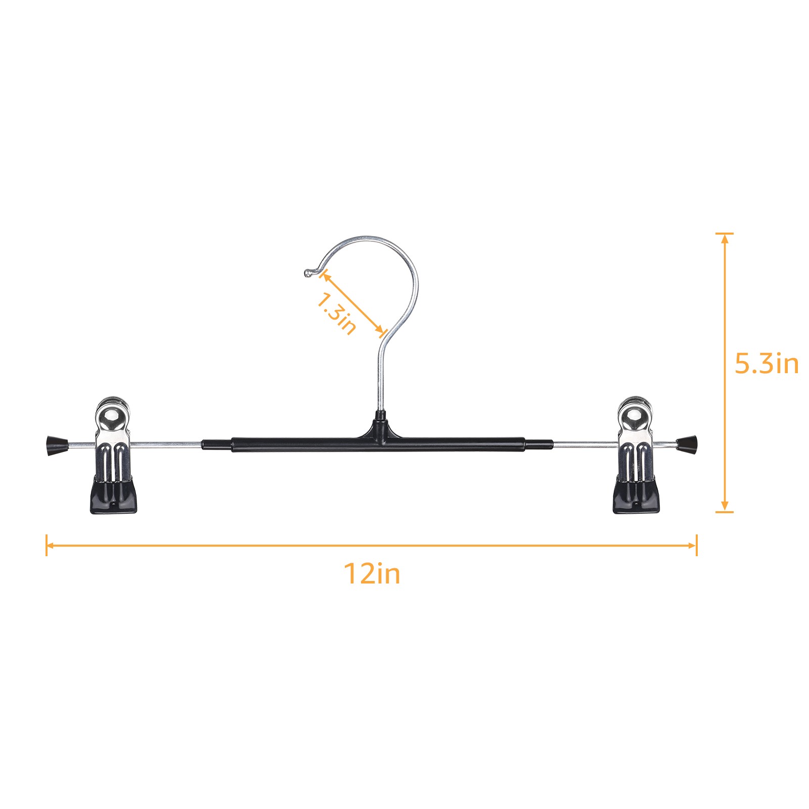 10-40PC Durable Pants Hangers with Non-Slip Clips For Trouser Jeans Clothes 12"W