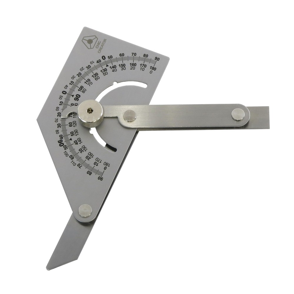 Angle Finder III, Stainless Steel Protractor 0-180 degrees, Measures inside o...