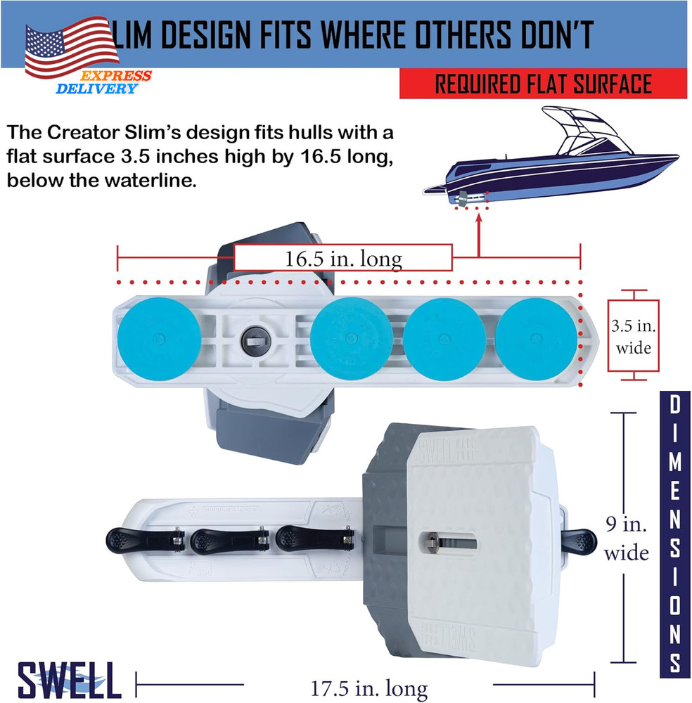 Slim H3X plus Wake Shaper Extendable Length Rotating with Hydrodynamic Texture