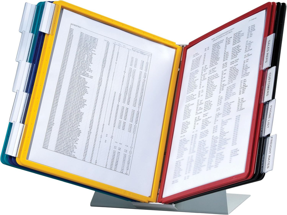 VARIO Desktop Reference System - 10 Double-Sided Letter Panels, Assorted Colors
