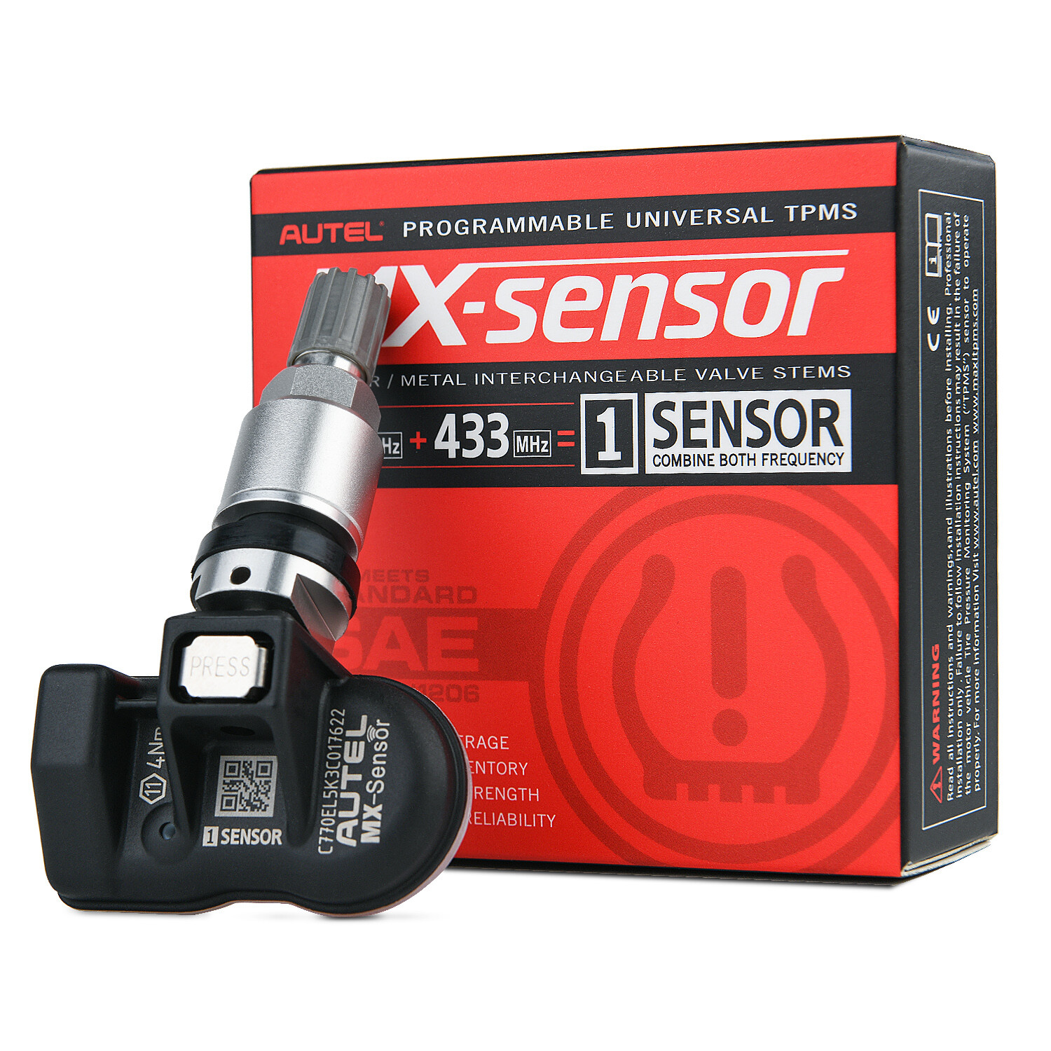 Autel MX-Sensor 315MHz & 433MHz Programmable TPMS Universal Tire Pressure Sensor