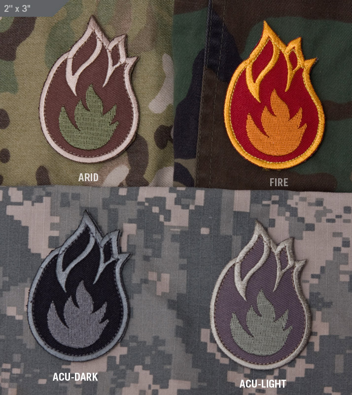 Milspec Monkey MSM Morale Patch -Fire Ball FireBall Flame Bomb EOD - FIRE color