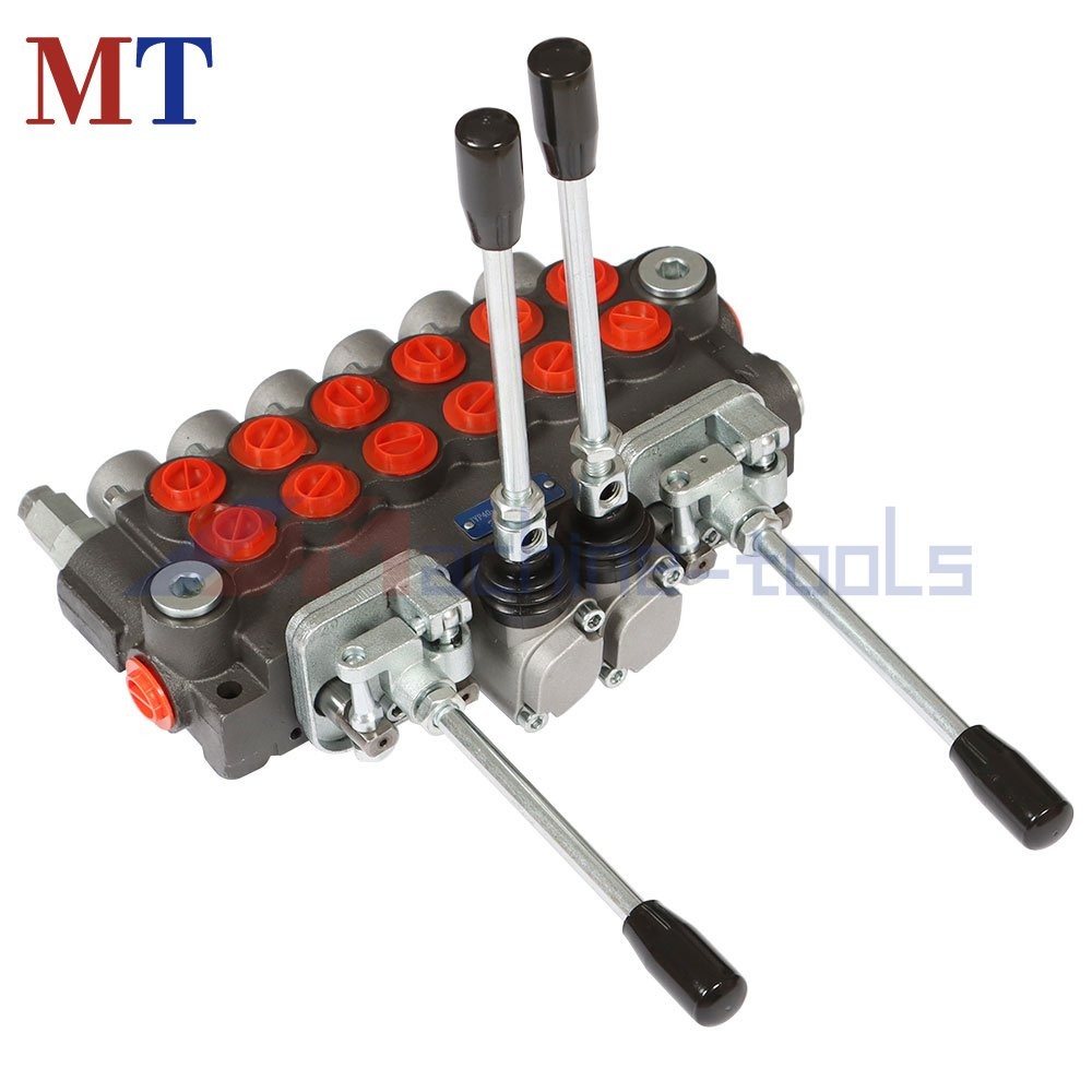 6 Spool Hydraulic Backhoe Directional Control Valve With 2 Joysticks 11GPM