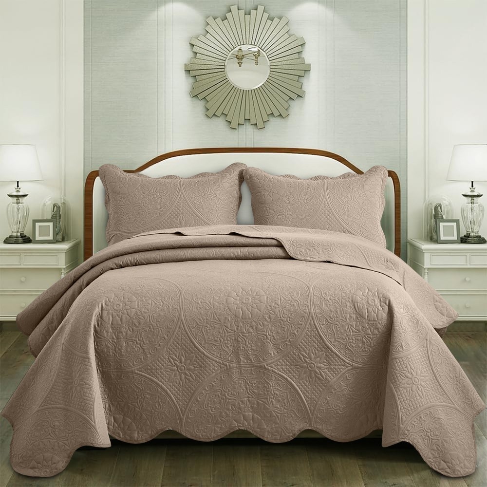3 Piece Coverlet Bedding Set with Bedspread Bed Throw Comforter Sets Queen King