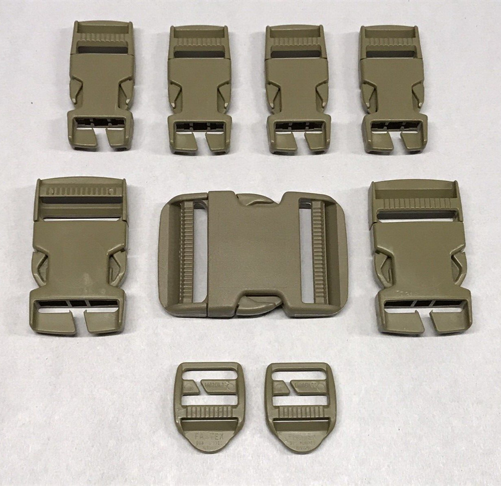 Replacement Tan 499 Buckle Set for OCP Rucksack / Backpack Webbing USGI