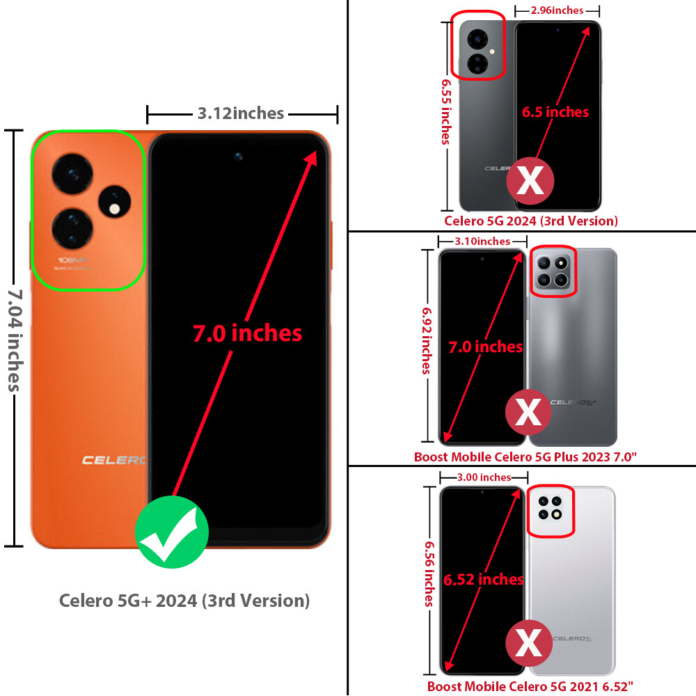 For Boost Celero 5G Plus 2024 (3rd Ver) Case Ring Magnetic Stand+Tempered Glass