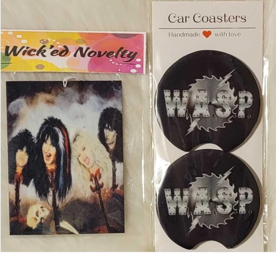 W.A.S.P. Car Coasters & Charm Custom Made