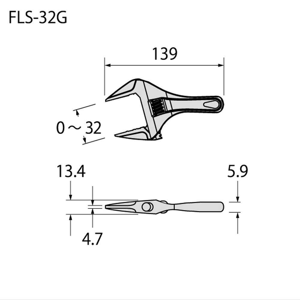 Tools Fls32gf Short Adjustable Wrench With Grip