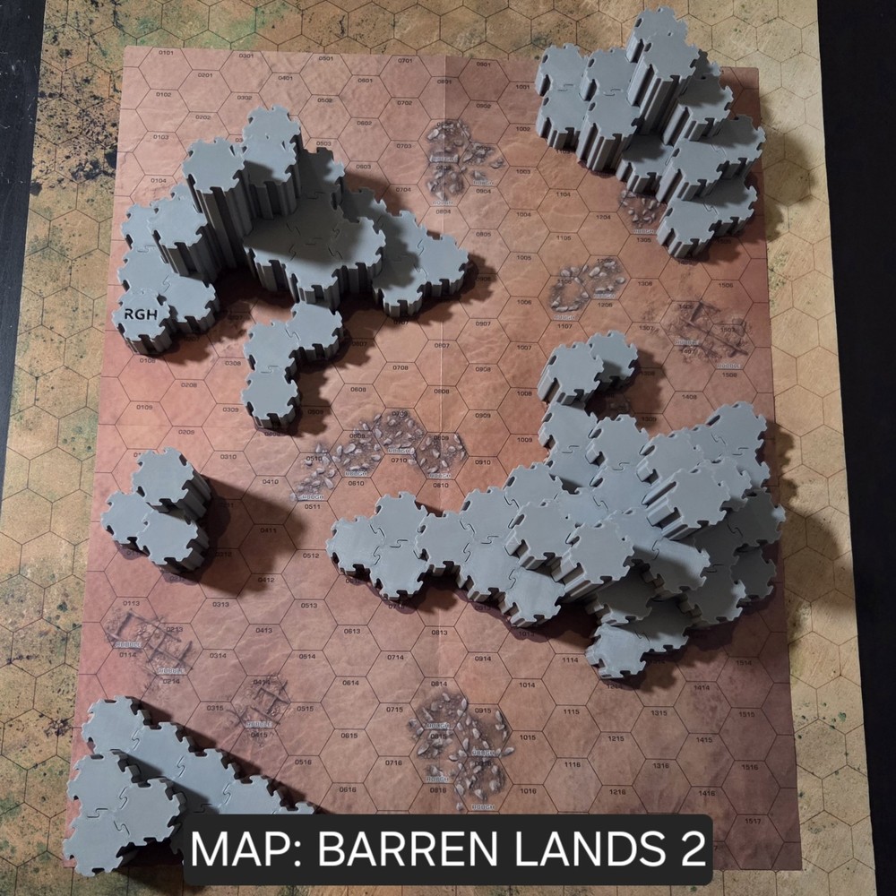 Battletech Barren Lands 2 - 3D Interlocking Terrain