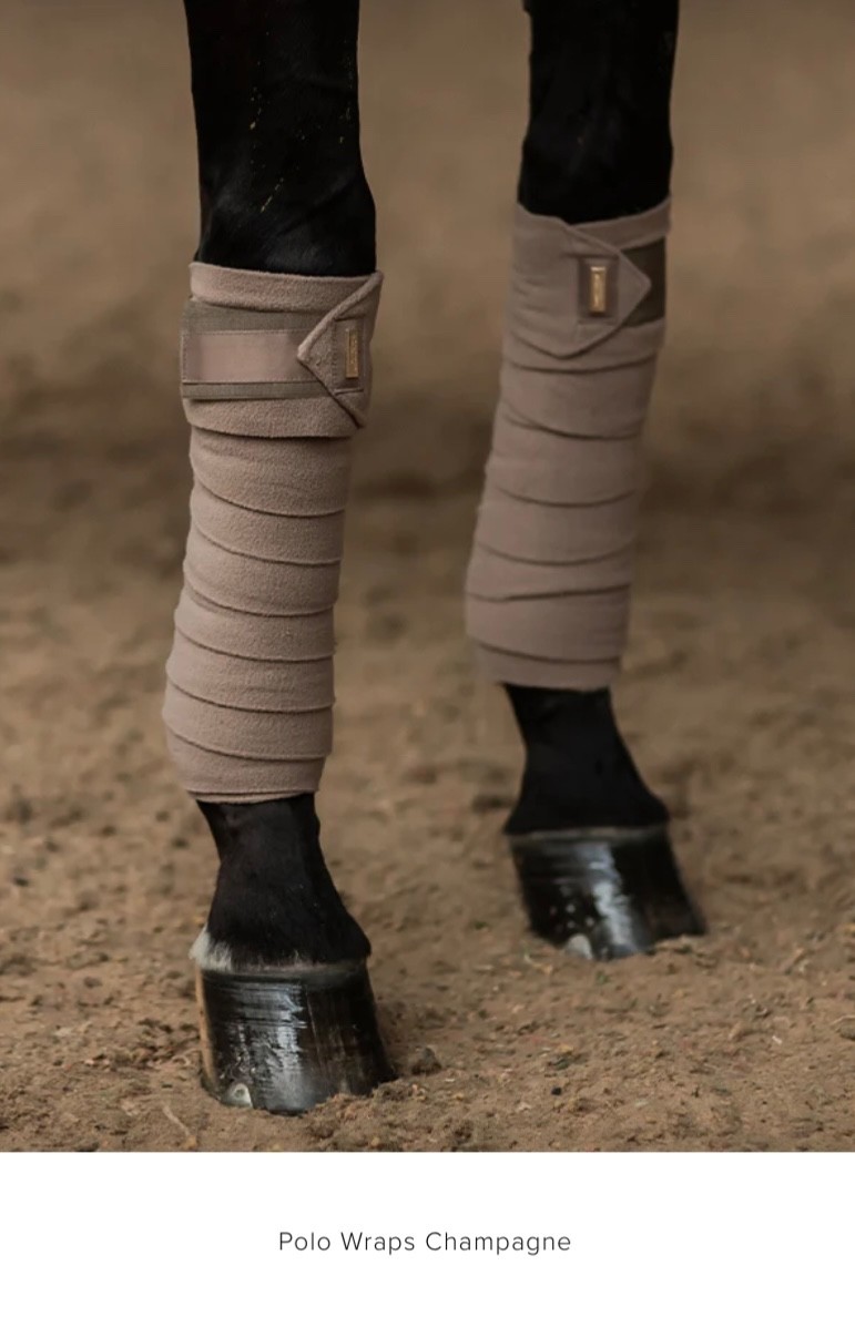 NEW Equestrian Stockholm Polo Leg WRAPS -Set 4-Champagne -Horse Protection-13 ft