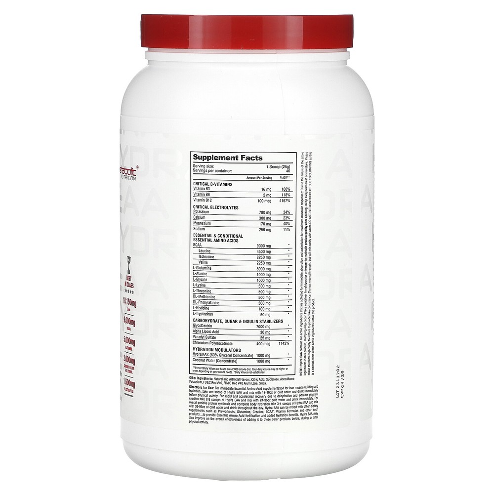 Hydra EAA, Fruit Punch , 35.2 oz (1,000 g)