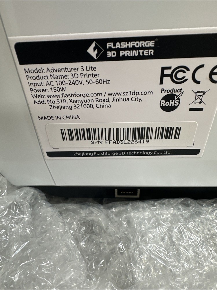 Flashforge Adventurer 3 3D Printer Fully Enclosed Printing US