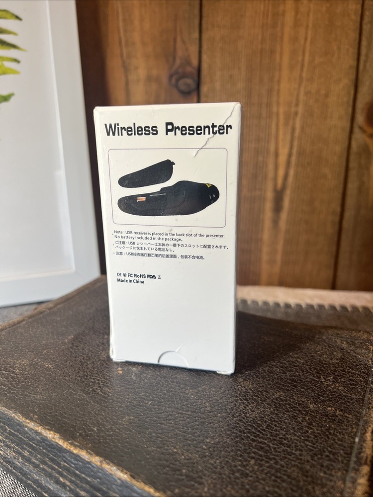 Wireless Presenter Remote PPT Clicker, Laser Pointer 2.4GHz for Computer, NIB