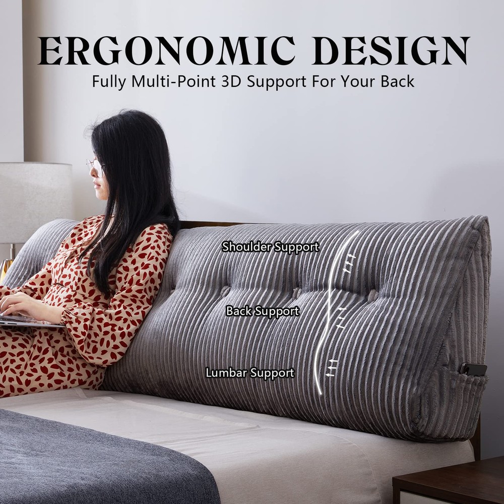 Large Headboard Wedge Pillow Bed Rest Reading Support Full Size