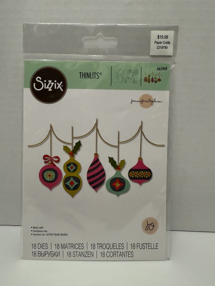 Sizzix Thinlits Dies By Jennifer Ogborn 18/Pkg-Funky Baubles -665949 NEW