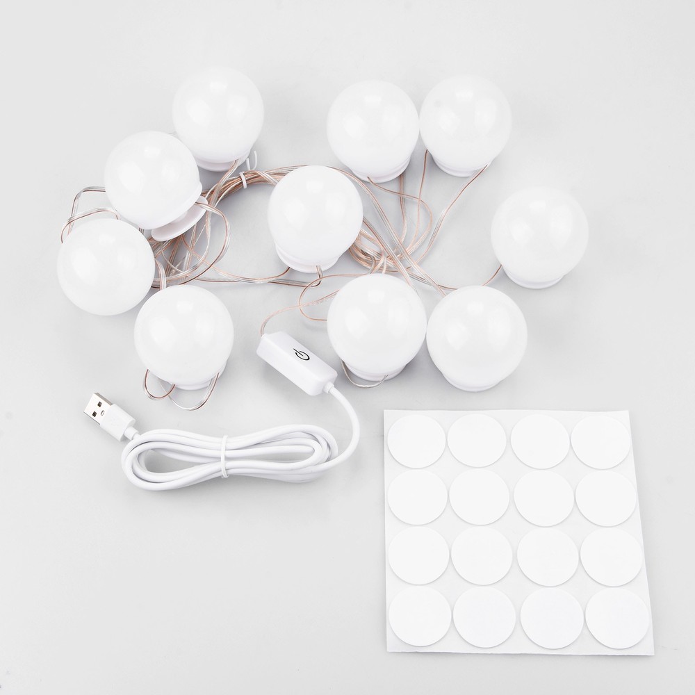 Hollywood Style LED Vanity Mirror Lights Kit with 10 Dimmable Light Bulbs E
