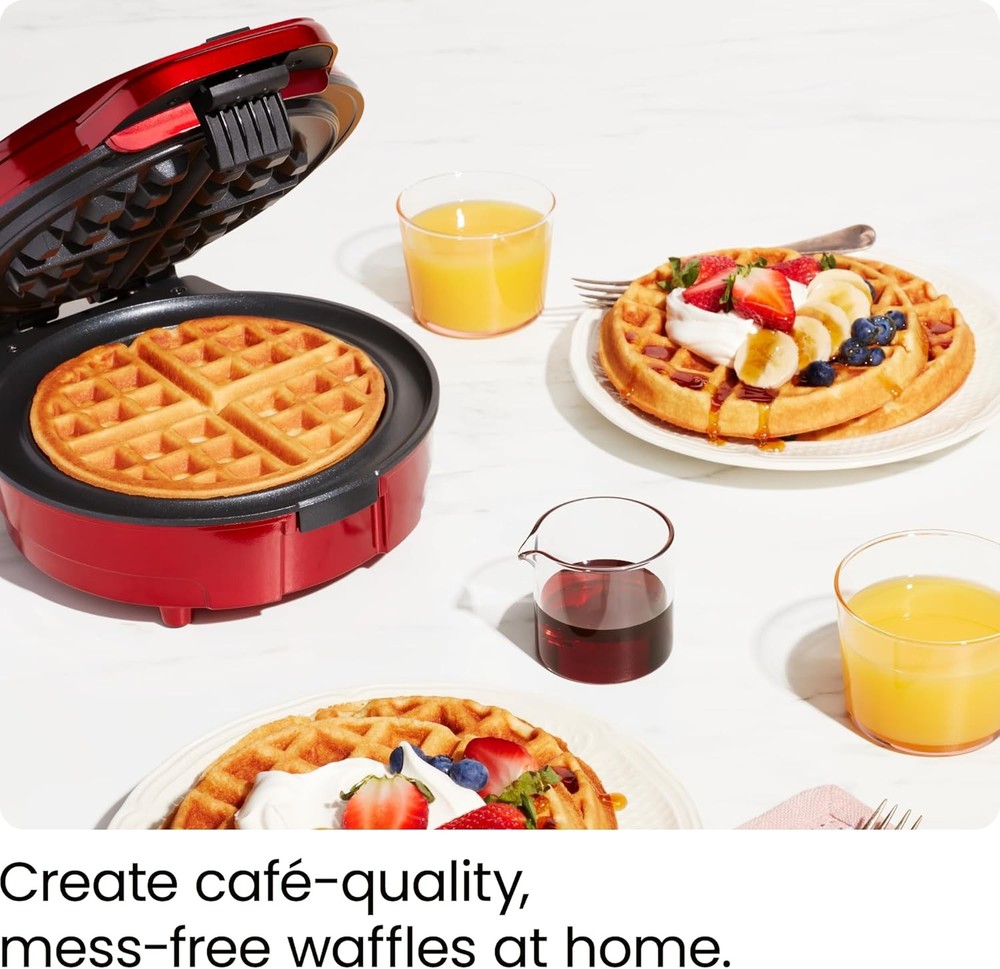 Anti-Overflow Belgian Waffle Maker w/Shade Selector Temperature Control Mess