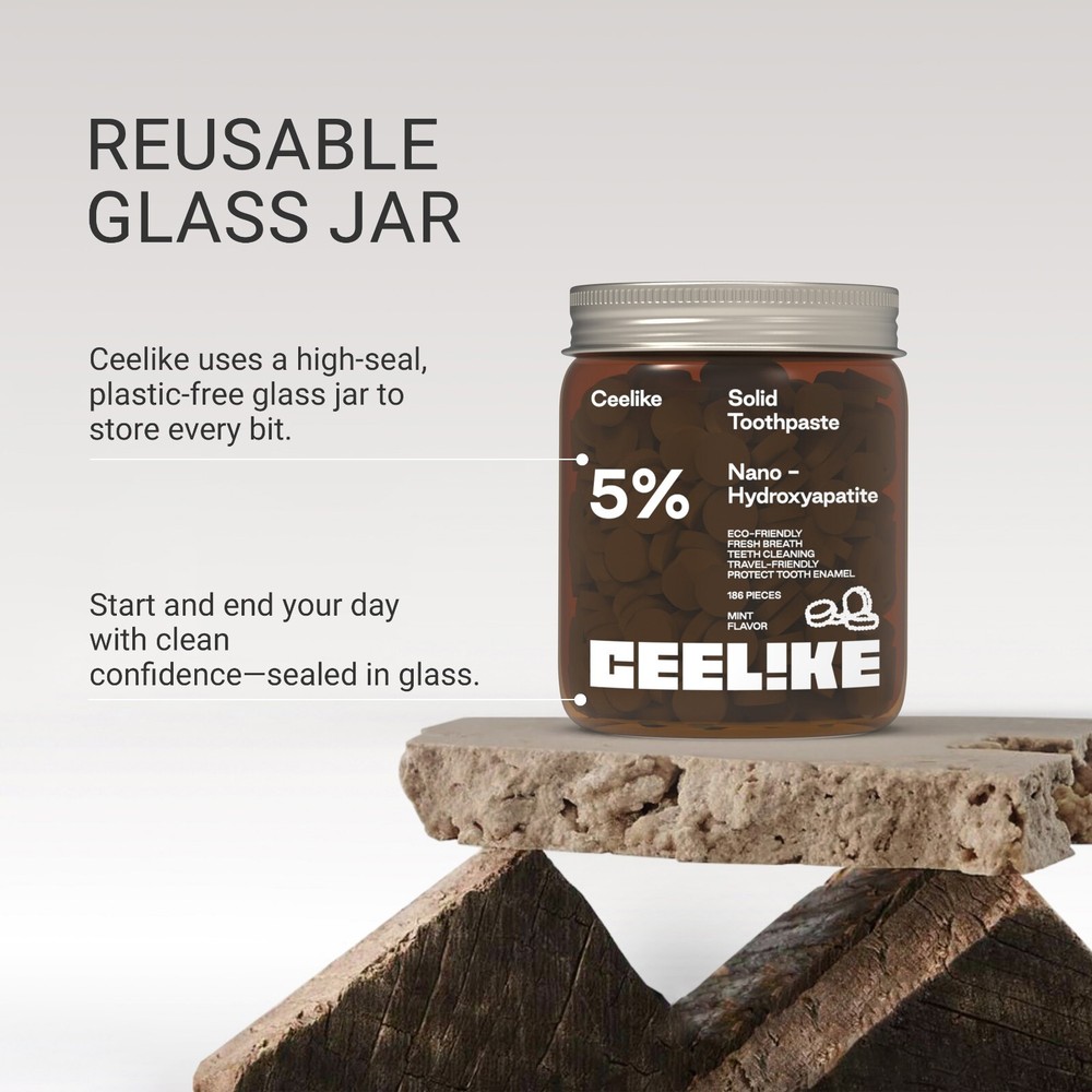 CEELIKE 5% Hydroxyapatite Solid Toothpaste ? Enamel Strengthening - 62 Tablets