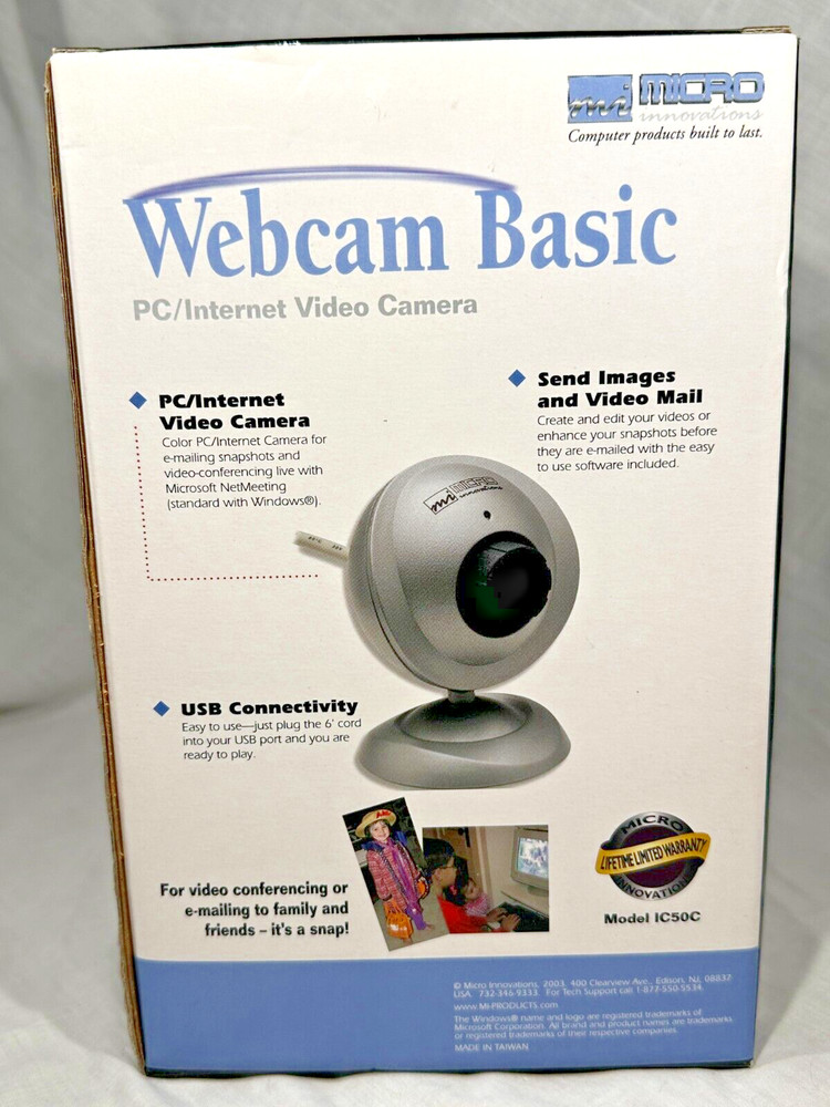 NEW Vintage Micro Innovations Basic Webcam PC/Internet USB Video Camera IC50C