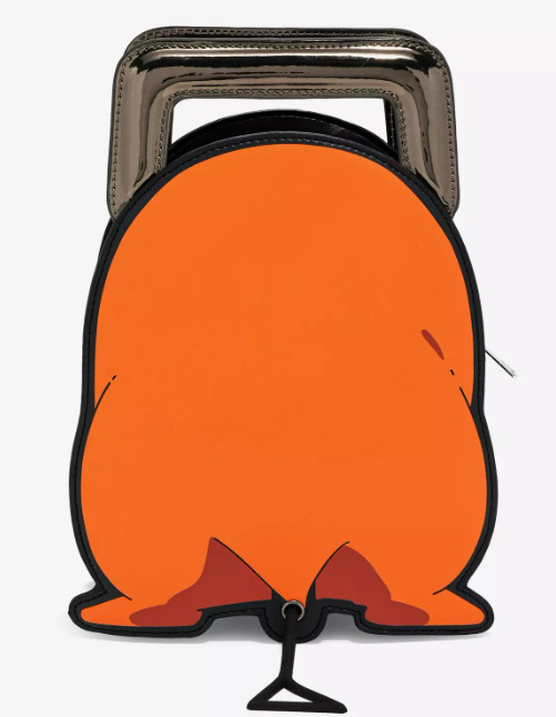 CHAINSAW MAN Pochita Crossbody Bag Purse Figural Anime Character Orange Die-Cut