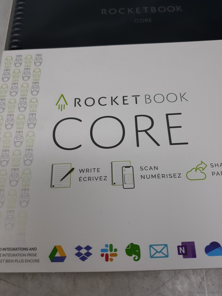 Rocketbook Core Smart Notebook - Reusable, Black, Dot Grid/Lined Pages