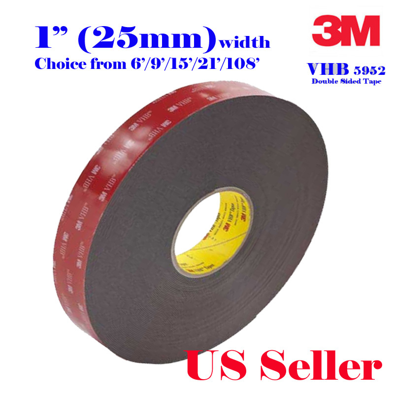 3M 1" x 6/9/15/21  VHB Double Sided Foam Adhesive Tape 5952 Automotive Mounting