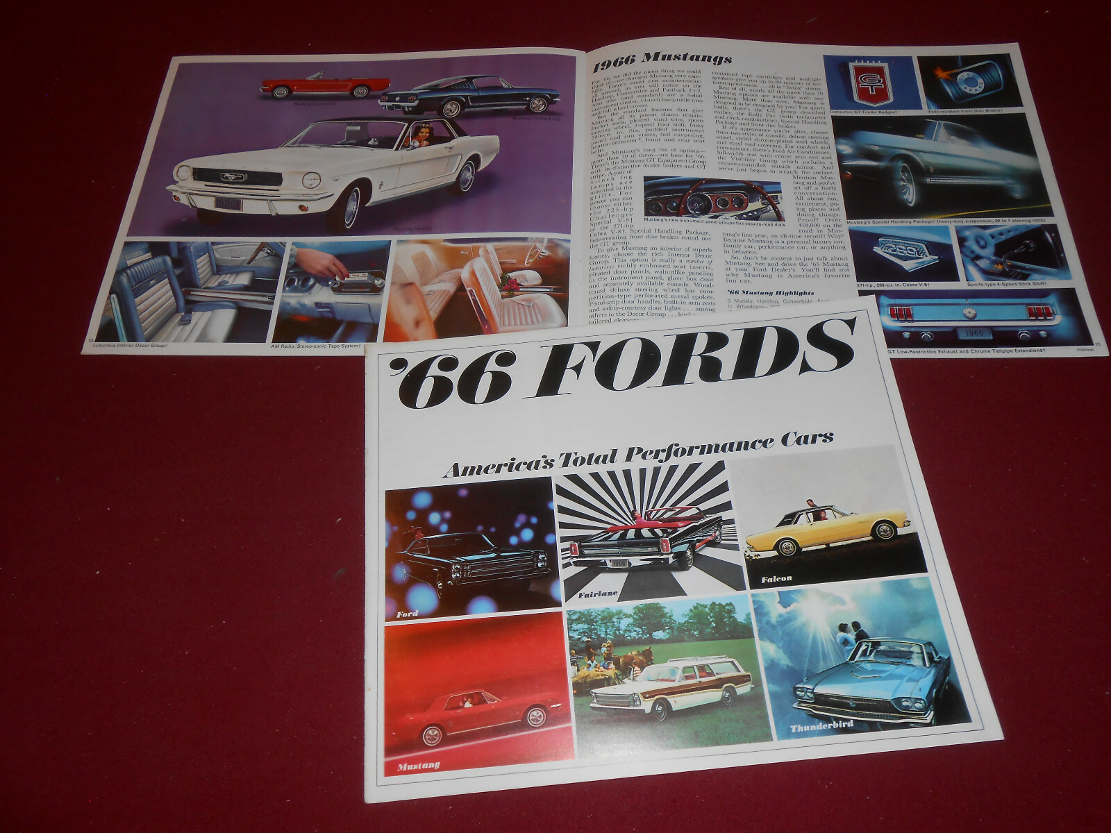 1966 FORD BROCHURE MUSTANG FAIRLANE T-BIRD FALCON Etc. 16 p. '66 SALES CATALOG