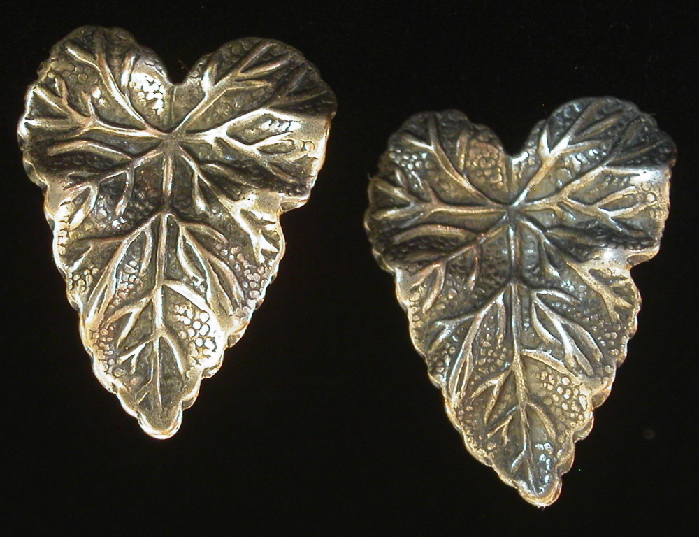 Leaves Leaf Earrings Posts Oxidized Matte Silver