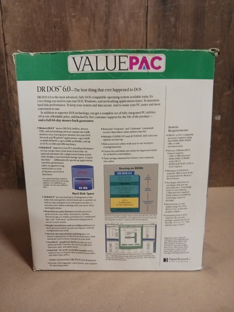 Digital Research DR DOS 6.0 Operating System, Manuals and Update Disk