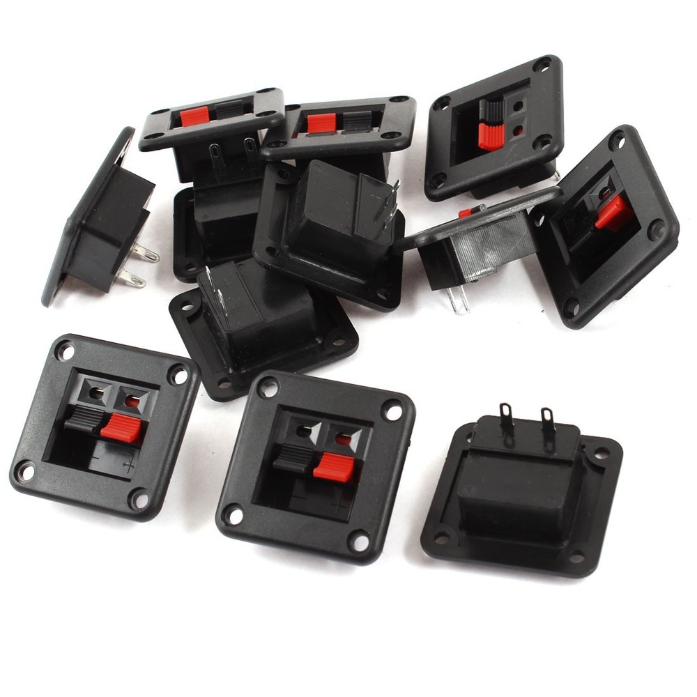 12 Pc 2 Terminal Single Row Square Shape 2 Position Connector Board